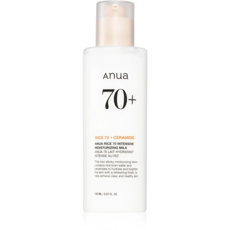 Anua Rice 70 Intensive Moisturizing Milk élénkítő és hidratáló tej az arcra 150 ml