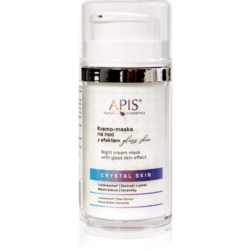 Apis Natural Cosmetics Crystal Skin éjszakai krémes maszk élénk és hidratált bőr 50 ml