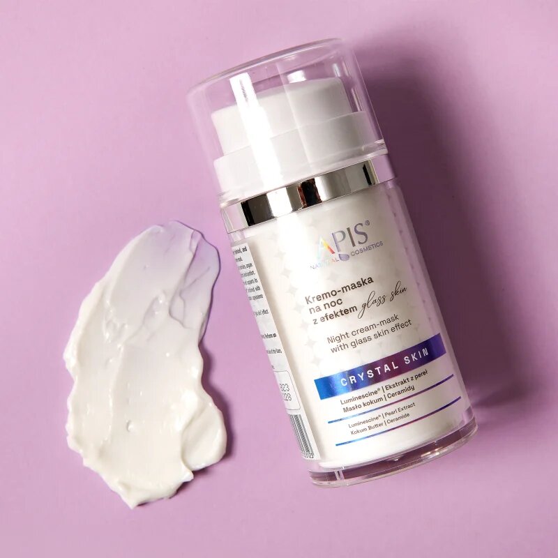Apis Natural Cosmetics Crystal Skin éjszakai krémes maszk élénk és hidratált bőr 50 ml