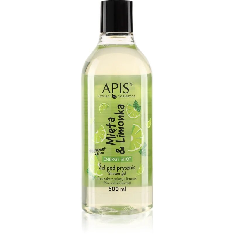 Apis Natural Cosmetics Energy Shot Mint & Lime energizáló tusfürdő gél 500 ml