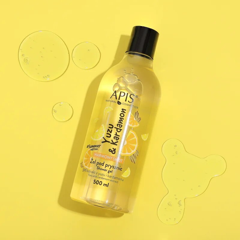 Apis Natural Cosmetics Harmony Shot Yuzu & Cardamom harmonizáló tusfürdő gél 500 ml