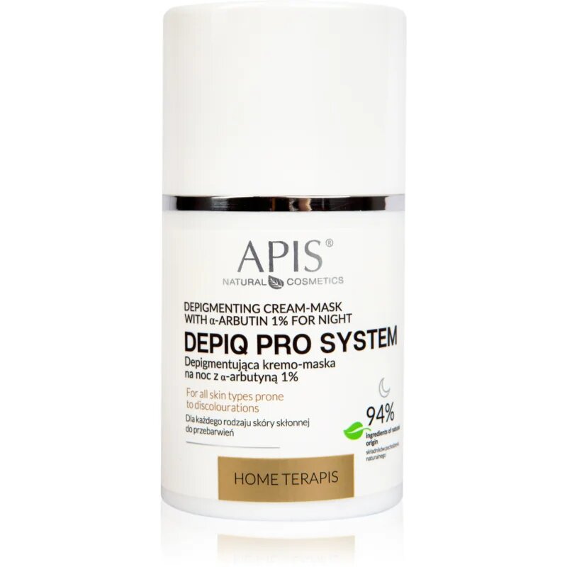 Apis Natural Cosmetics Home TerApis megújító éjszakai krémes arcmaszk a hiperpigmentációs bőrre 50 ml