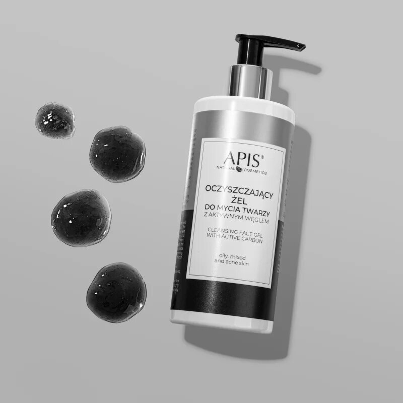 Apis Natural Cosmetics Home TerApis tisztító gél faszénnel zsíros és problémás bőrre 300 ml