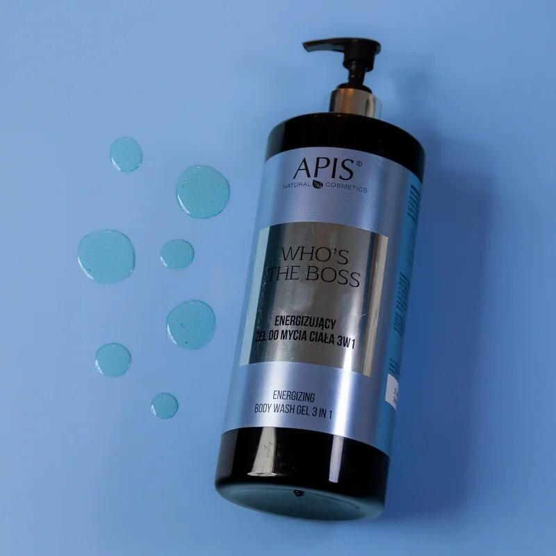 Apis Natural Cosmetics Who's The Boss energizáló tusfürdő gél 3 az 1-ben uraknak 1000 ml