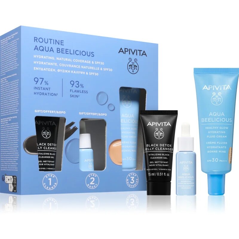 Apivita Aqua Beelicious Hydrating & Natural Coverage Routine Set szett élénk és hidratált bőr