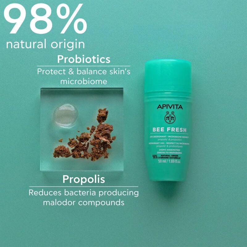 Apivita Bee Fresh Deodorant golyós dezodor az izzadás és a nem kívánt szagok ellen 50 ml