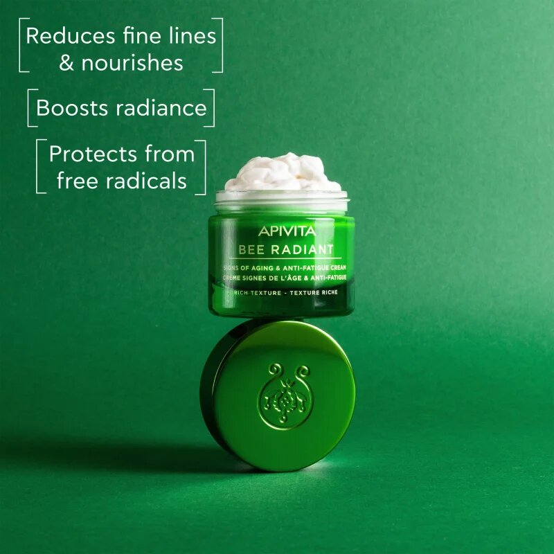 Apivita Bee Radiant Cream - Rich Texture extra tápláló arckrém a bőr öregedése ellen és a bőr feszesítéséért 50 ml