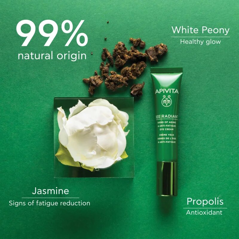 Apivita Bee Radiant Eye Cream szemkrém a sötét karikák és ráncok csökkentésére 15 m