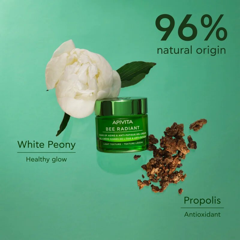 Apivita Bee Radiant Gel-Cream - Light texture gyengéd géles krém a bőr öregedése ellen és a bőr feszesítéséért 50 ml