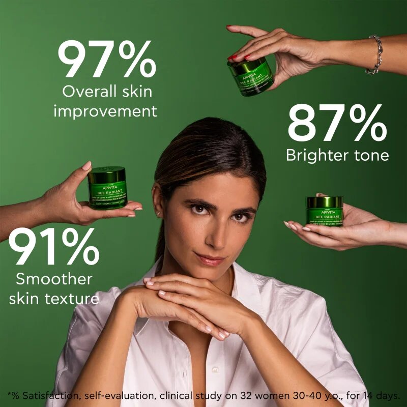 Apivita Bee Radiant Gel-Cream - Light texture gyengéd géles krém a bőr öregedése ellen és a bőr feszesítéséért 50 ml