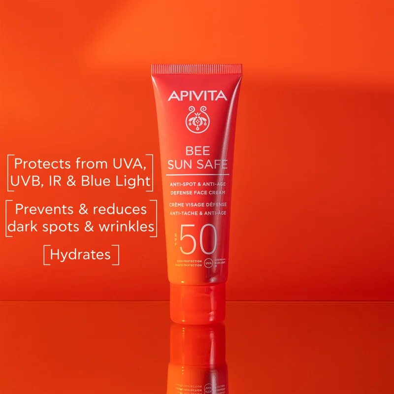 Apivita Bee Sun Safe Anti-Spot and Anti-Age Face Cream SPF 50 védőkrém a bőröregedés ellen SPF 50 50 ml