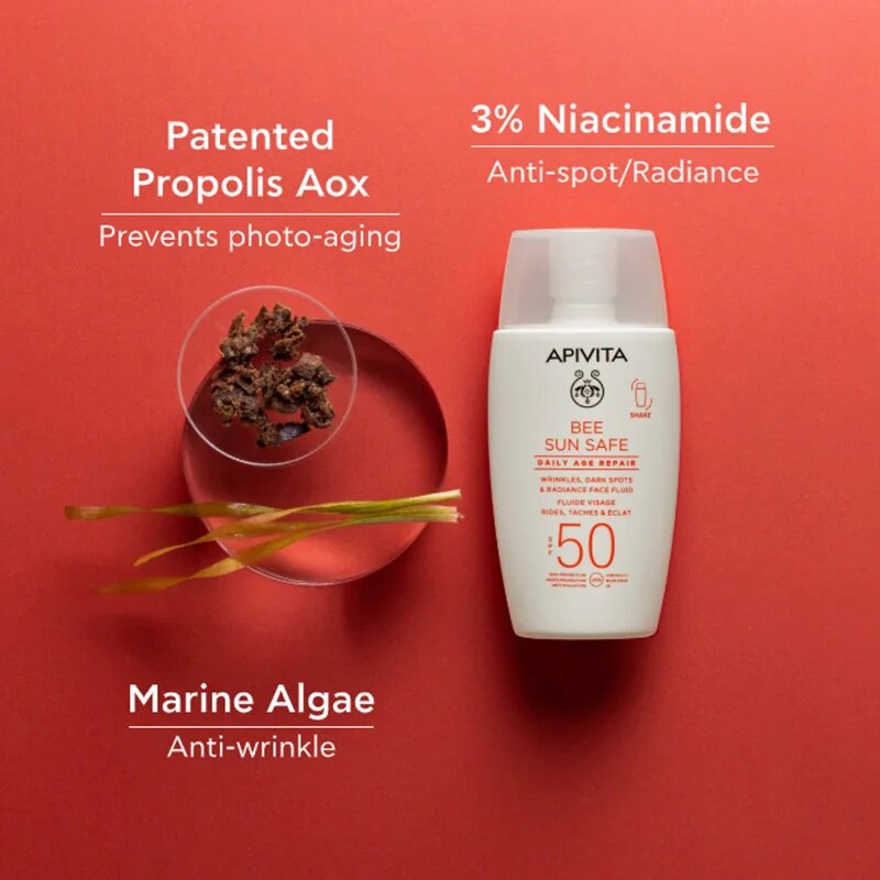 Apivita Bee Sun Safe Daily Age Repair Fluid SPF50 Védő fluid ráncok ellen SPF 50 50 ml
