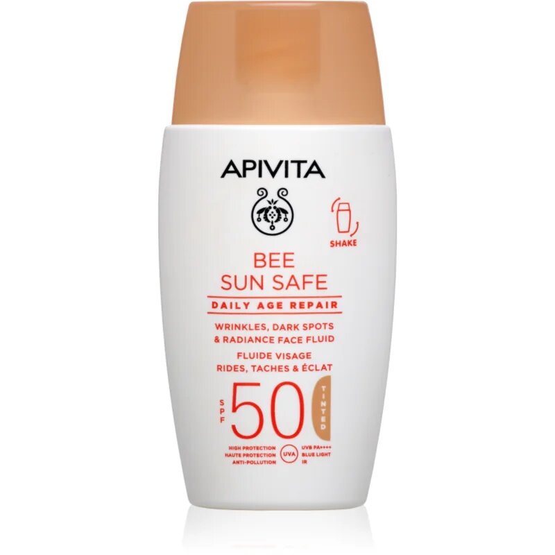 Apivita Bee Sun Safe Daily Age Repair Tinted Fluid SPF50 színező védő krém SPF 50 50 ml