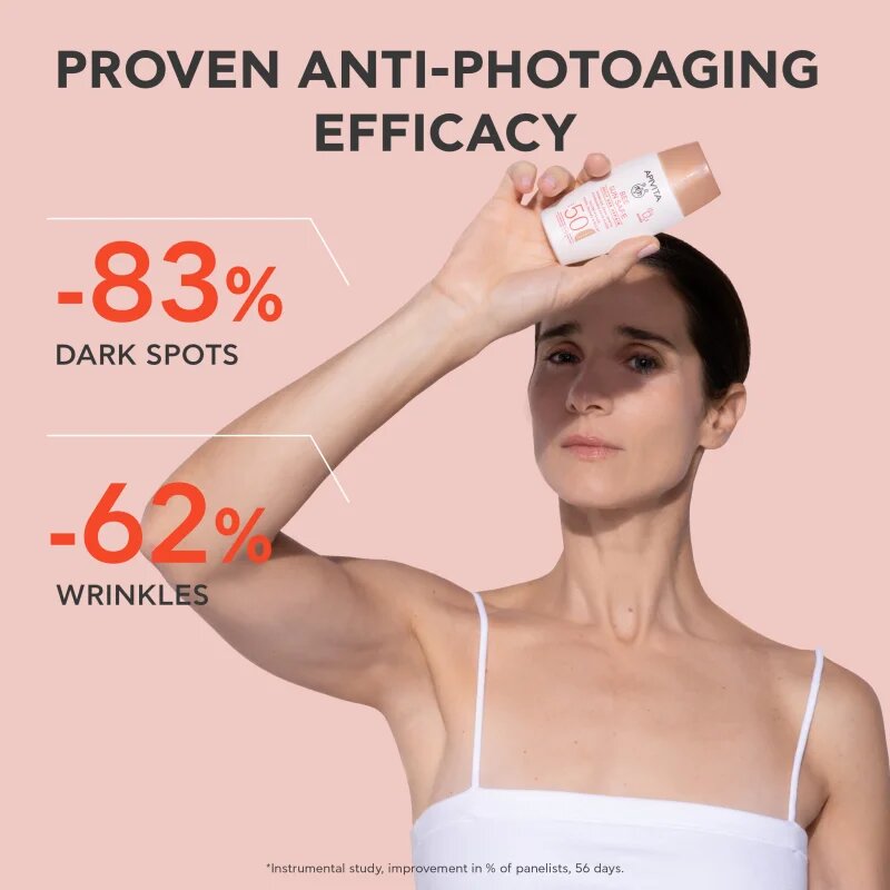 Apivita Bee Sun Safe Daily Age Repair Tinted Fluid SPF50 színező védő krém SPF 50 50 ml