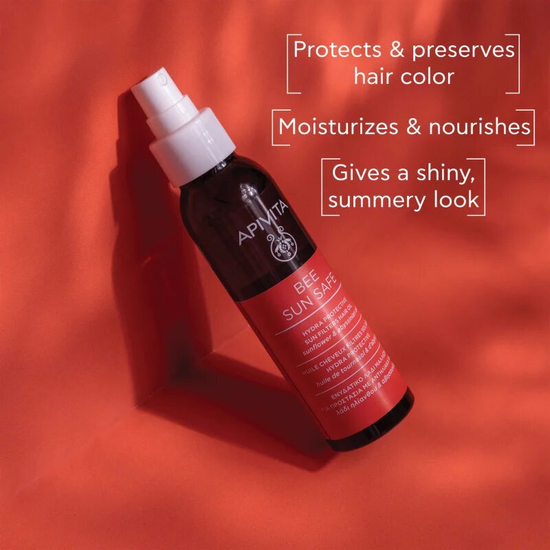 Apivita Bee Sun Safe Hair Oil hidratáló olaj nap által károsult haj 100 ml