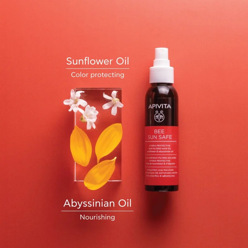 Apivita Bee Sun Safe Hair Oil hidratáló olaj nap által károsult haj 100 ml