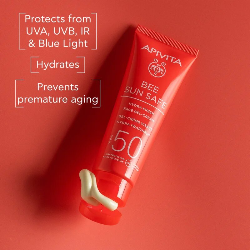 Apivita Bee Sun Safe Hydra Fresh Face Gel-Cream SPF50 hidratáló géles krém SPF 50 50 ml