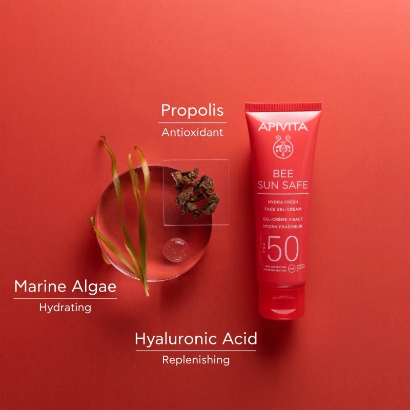 Apivita Bee Sun Safe Hydra Fresh Face Gel-Cream SPF50 hidratáló géles krém SPF 50 50 ml