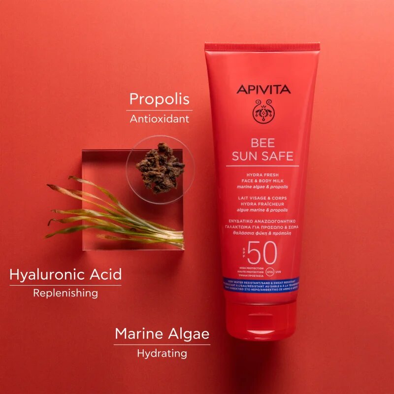 Apivita Bee Sun Safe Hydra Fresh Milk SPF50 naptej arca és testre SPF 50 100 ml