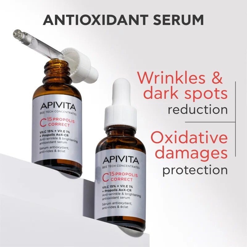 Apivita Bee Tech Concentrates C15 Propolis Correct Serum antioxidáns feszesítő arcszérum 30 ml