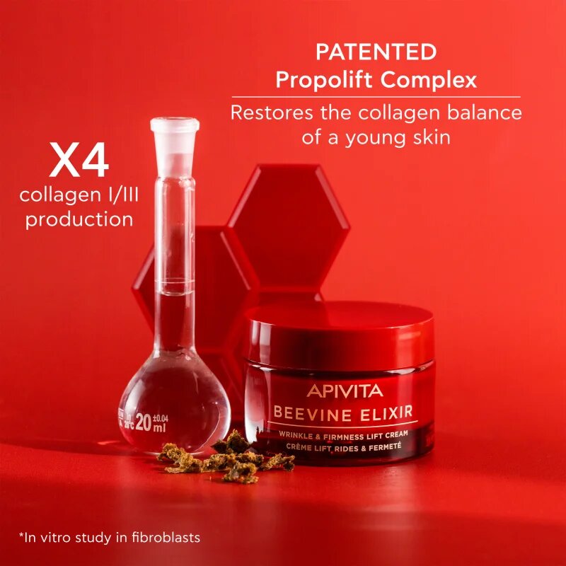 Apivita Beevine Elixir Cream Rich liftinges feszesítő krém az arcbőr táplálásáért és természetes hidratáltságának megőrzéséért 50 ml