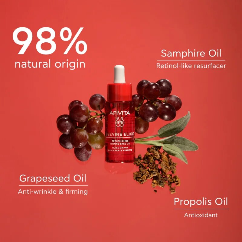 Apivita Beevine Elixir Replenishing Face Oil tápláló arcolaj revitalizáló hatással 30 ml