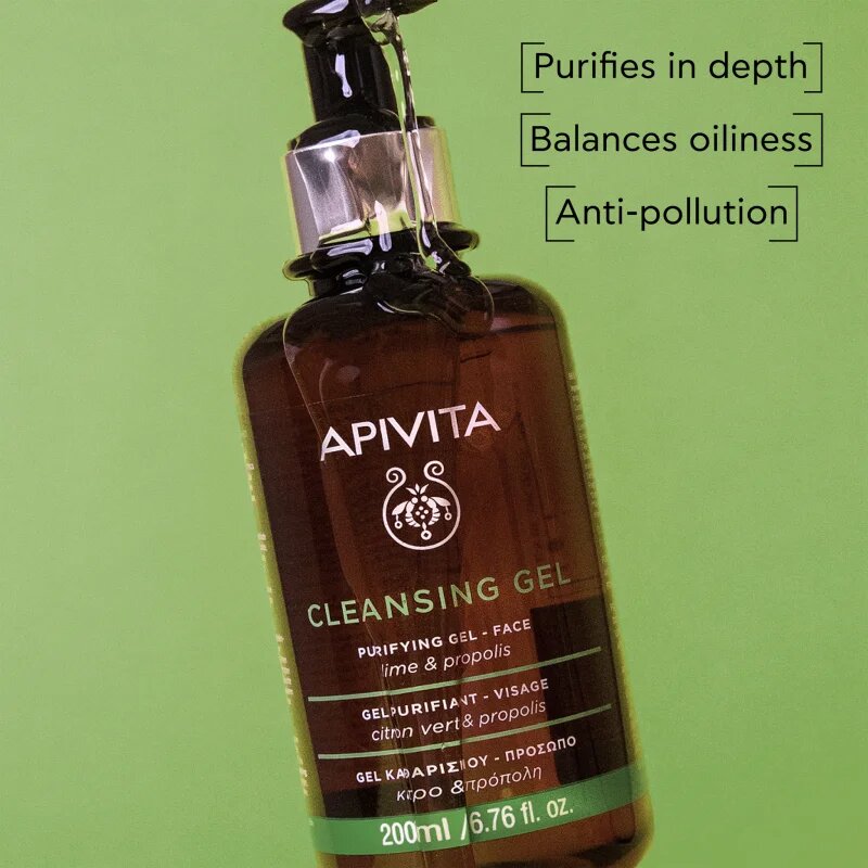 Apivita Cleansing Gel for Oily Skin tisztító gél kombinált és zsíros bőrre 200 ml