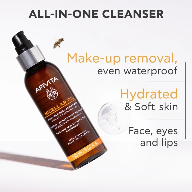 Apivita Cleansing Micellar Oil tisztító és sminklemosó olaj 150 ml