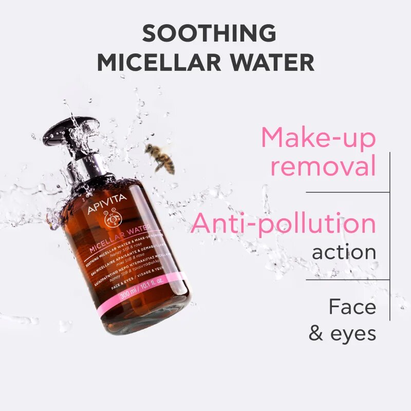 Apivita Cleansing Micellar Water nyugtató micellás víz az arcra és a szemekre 300 ml