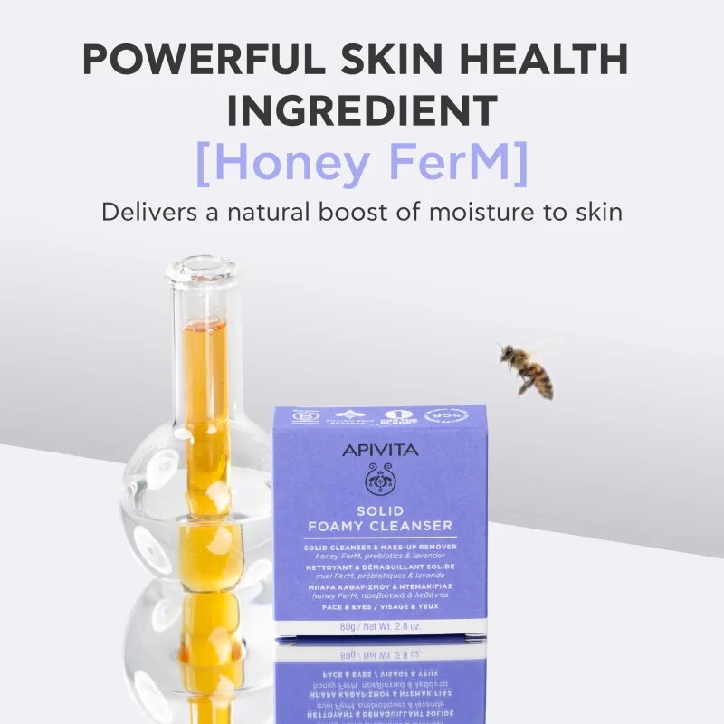 Apivita Cleansing Solid Foamy Cleanser tisztító kemény szappan hidratáló hatással 80 g