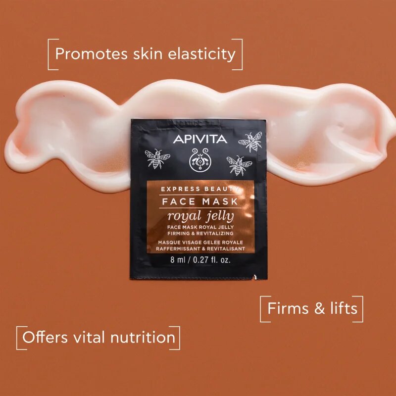 Apivita Express Beauty Anti-aging Face Mask Royal Jelly revitalizáló arcmaszk feszesítő hatással 2x8 ml