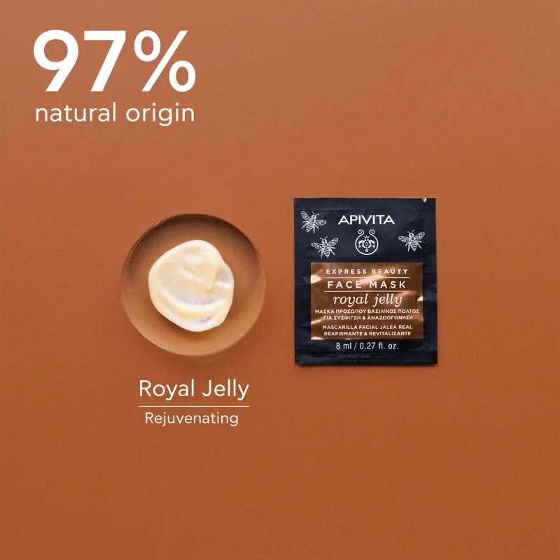 Apivita Express Beauty Anti-aging Face Mask Royal Jelly revitalizáló arcmaszk feszesítő hatással 2x8 ml