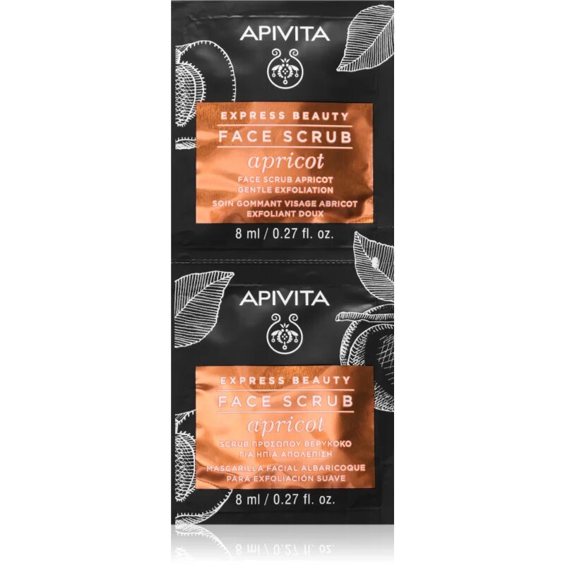 Apivita Express Beauty Apricot gyengéd bőrradír 2x8 ml