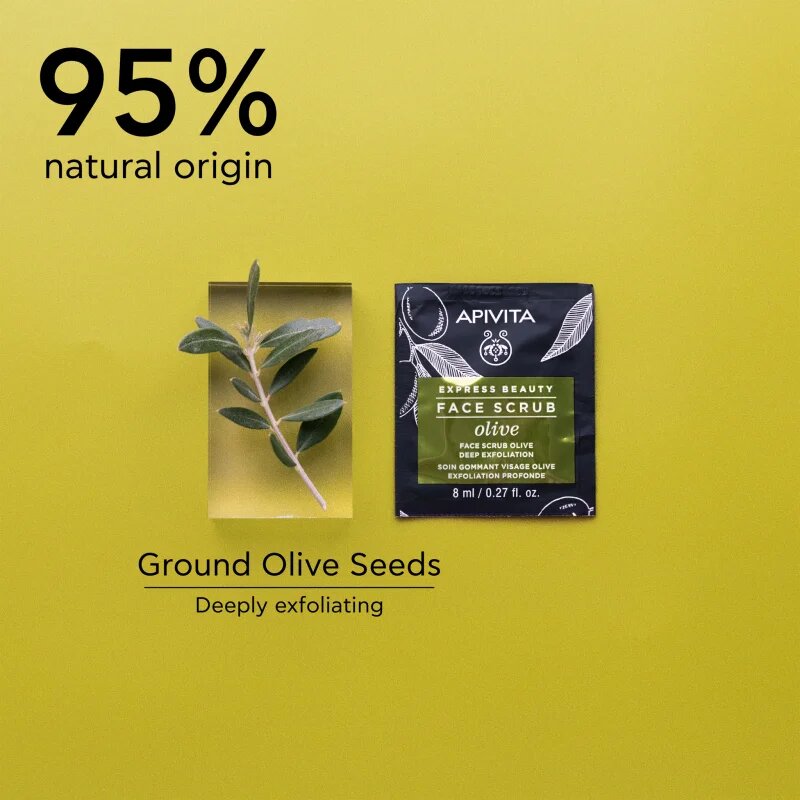 Apivita Express Beauty Exfoliating Face Scrub Olive intenzív tisztító peeling az arcra 2 x 8 ml