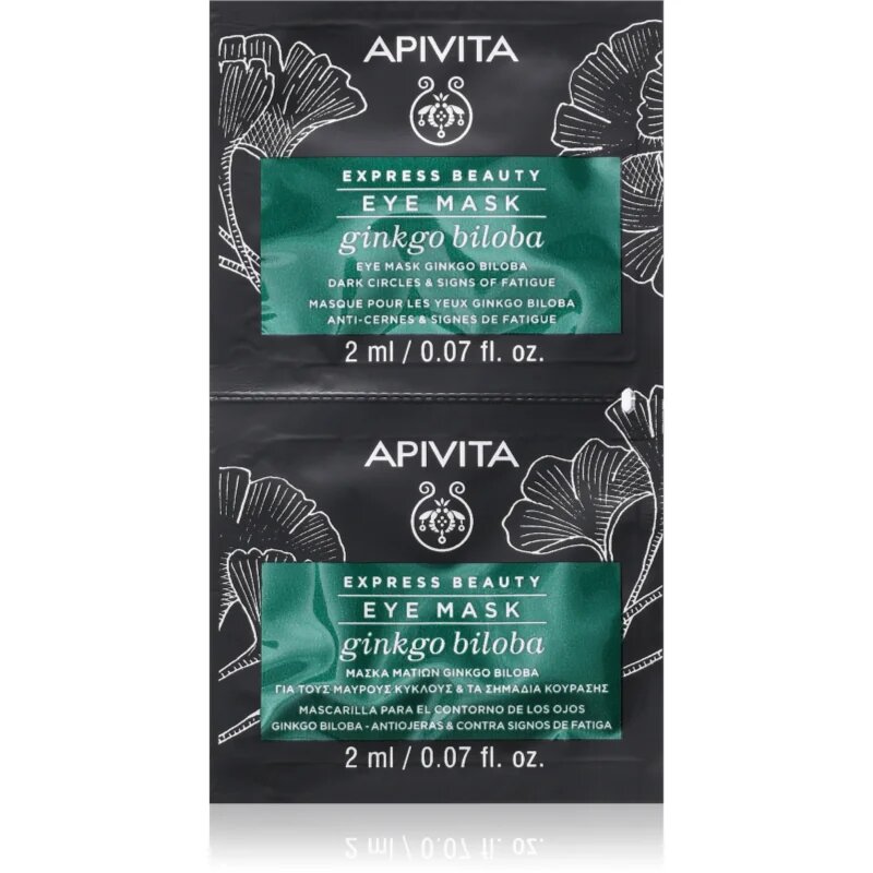 Apivita Express Beauty Eye Mask Gingko Biloba szemmaszk sötét karikákra 2x2 ml