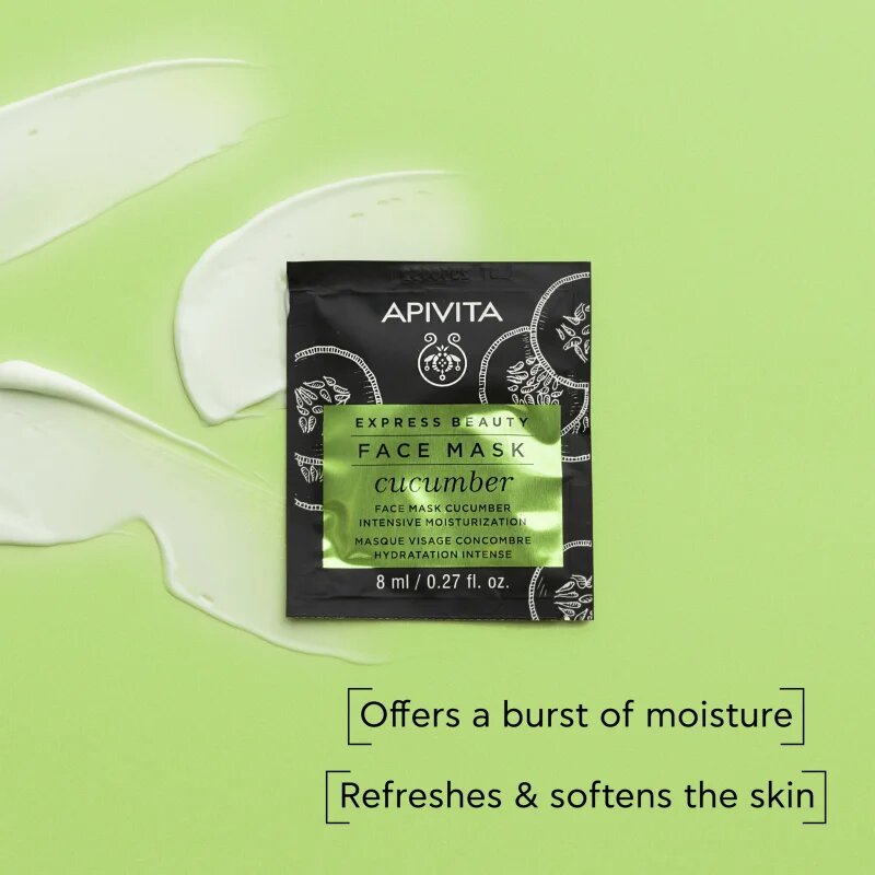 Apivita Express Beauty Moisturizing Face Mask Cucumber intenzíven hidratáló maszk 2x8 ml