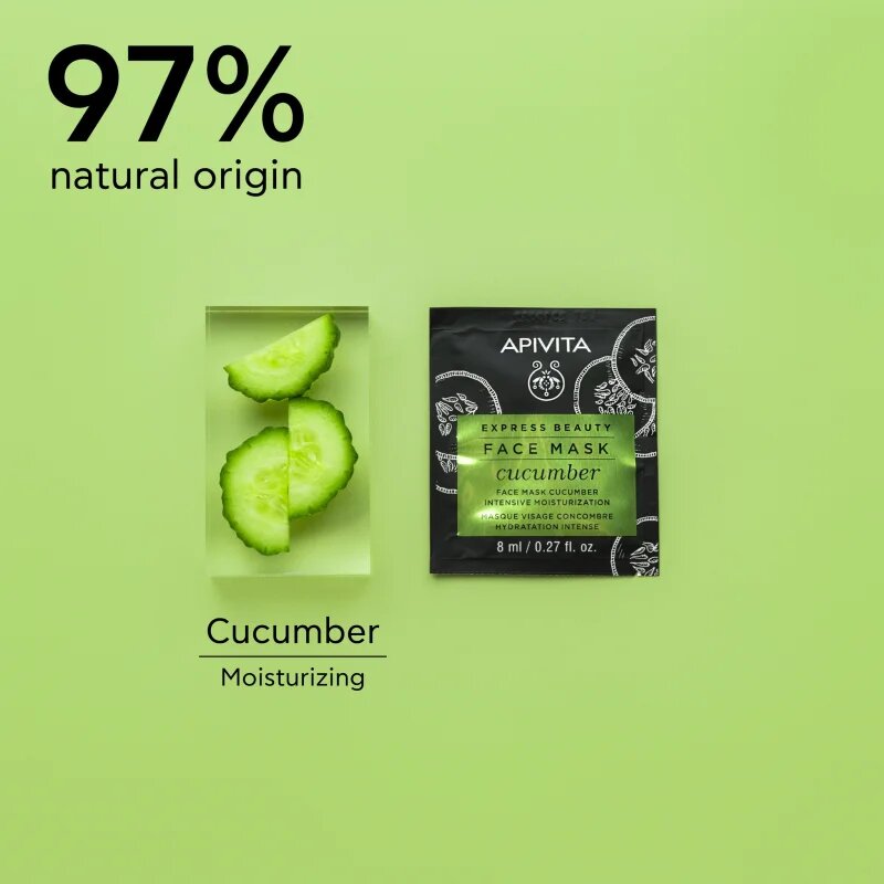 Apivita Express Beauty Moisturizing Face Mask Cucumber intenzíven hidratáló maszk 2x8 ml