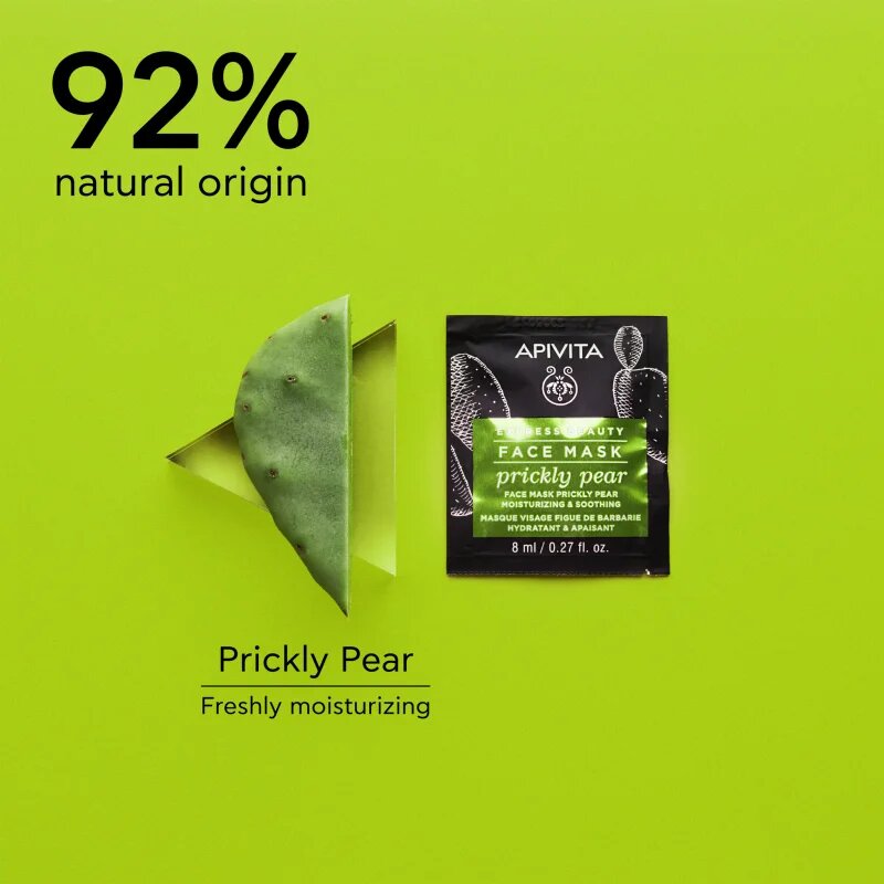 Apivita Express Beauty Moisturizing Face Mask Prickly Pear nyugtató arcmaszk hidratáló hatással 2x8 ml