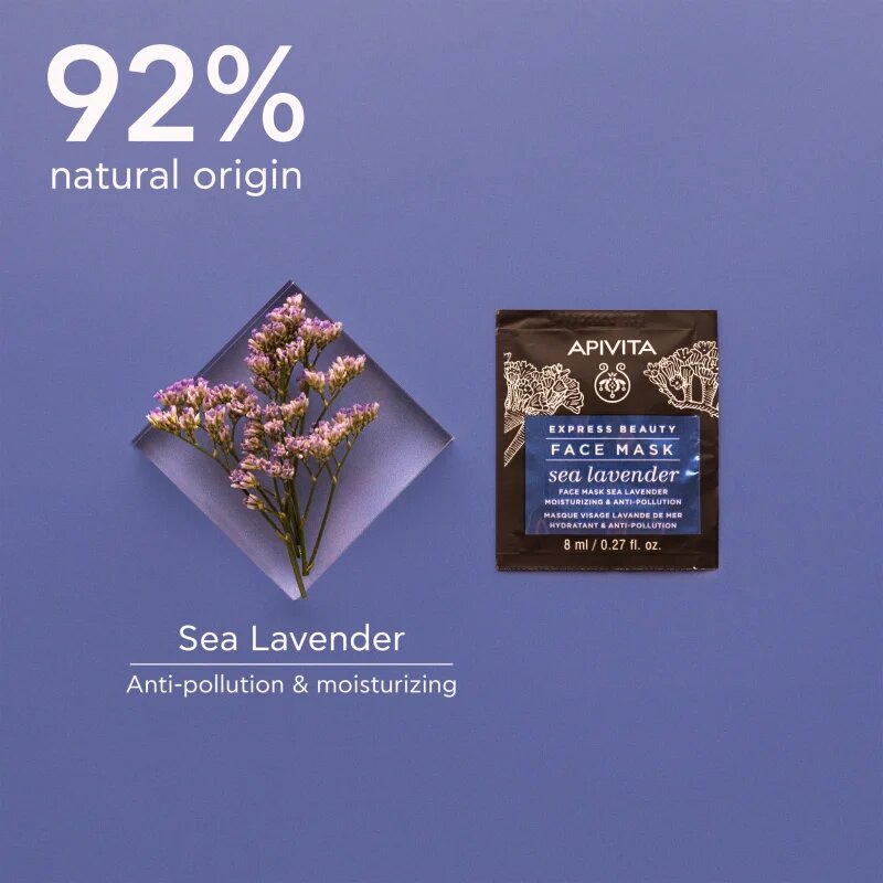 Apivita Express Beauty Moisturizing Face Mask Sea Lavender arcmaszk hidratáló hatással 2x8 ml