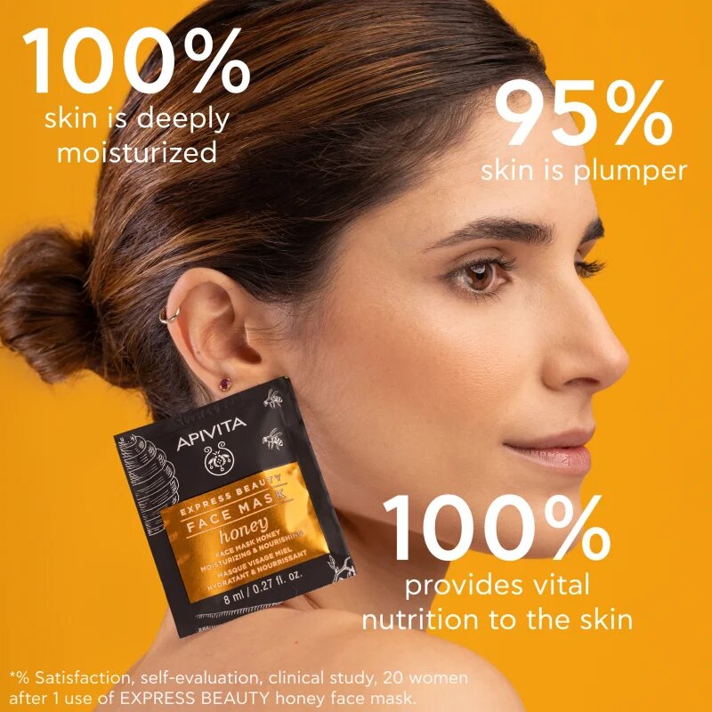 Apivita Express Beauty Nourishing Face Mask Honey hidratáló és tápláló maszk az arcra 2x8 ml