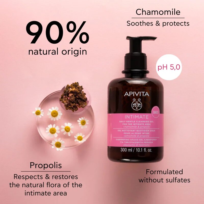 Apivita Intimate Daily Cleansing Gel frissítő intim higiéniás gél 300 ml