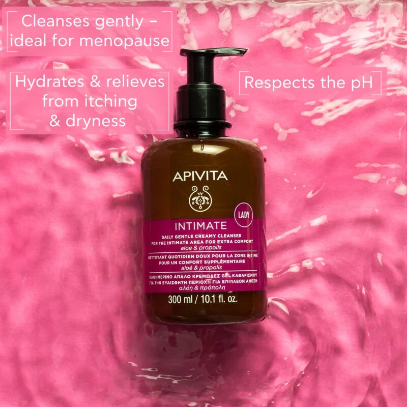 Apivita Intimate Lady Creamy Cleanser gyengéd gél az intim higiéniához mindennapi használatra 300 ml
