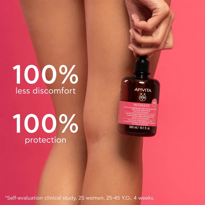 Apivita Intimate Plus Cleansing Gel finom habzó tisztító gél intim higiéniára 300 ml