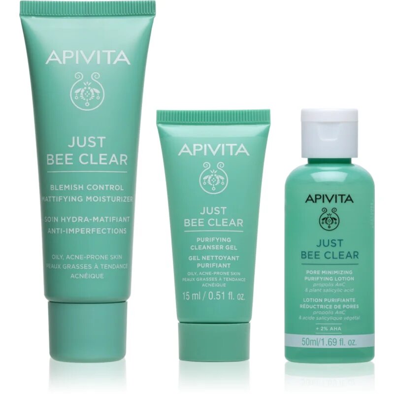 Apivita Just Bee Clear Routine Mini Set szett pattanások ellen