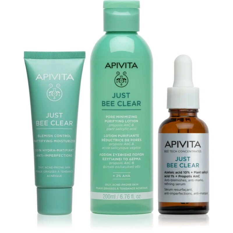 Apivita Just Bee Clear szett az aknéra hajlamos zsíros bőrre