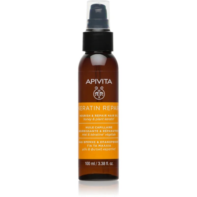 Apivita Keratin Repair Nourish Repair Hair Oil hajolaj száraz és sérült hajra 100 ml