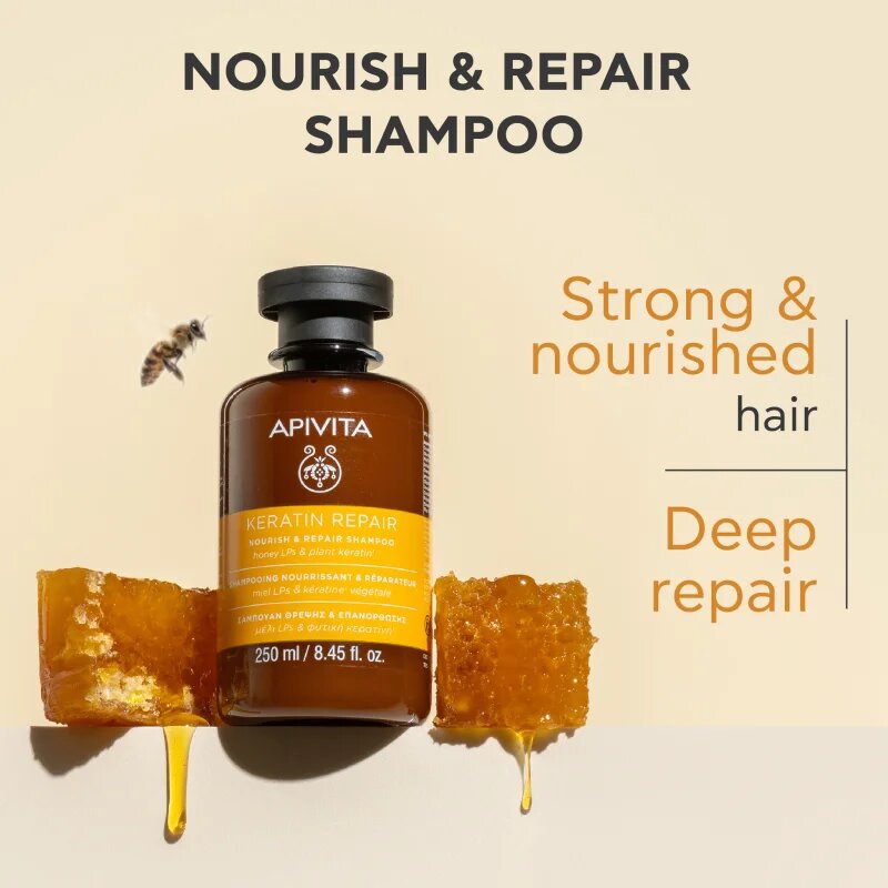 Apivita Keratin Repair Nourish Repair Shampoo tisztító sampon 250 ml