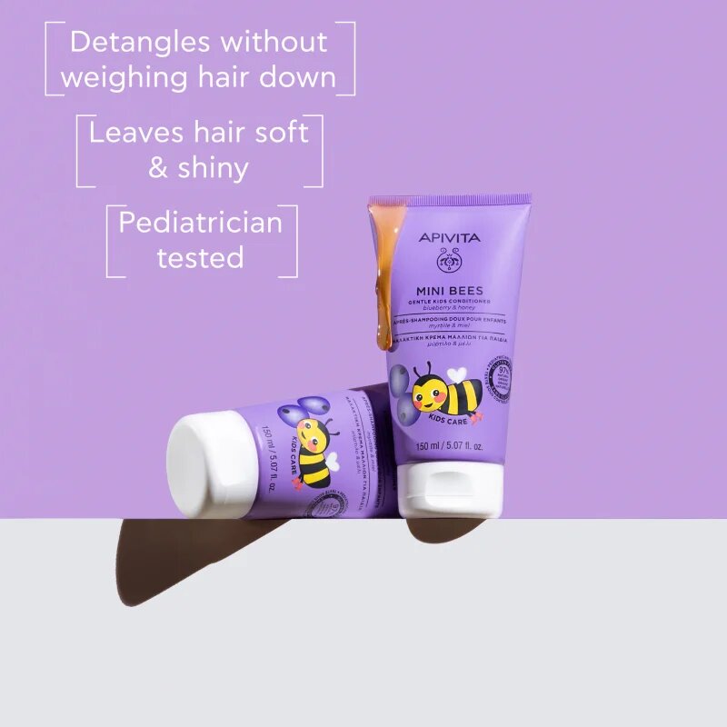 Apivita Mini Bees Gentle Kids Conditioner Blueberry & Honey kondicionáló gyermekeknek 150 ml