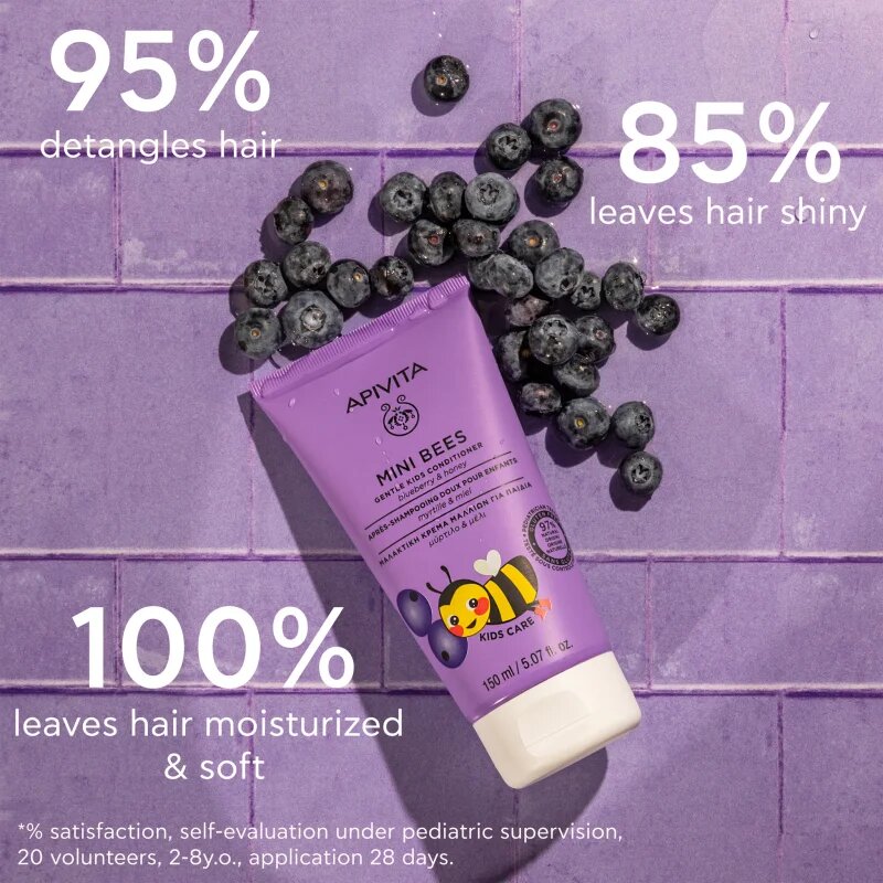 Apivita Mini Bees Gentle Kids Conditioner Blueberry & Honey kondicionáló gyermekeknek 150 ml