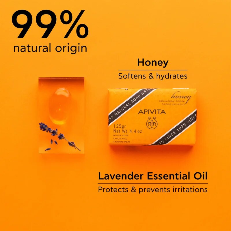 Apivita Natural Soap Honey tisztító kemény szappan 125 g